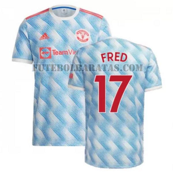 camisa fred 17 manchester united 2021 2022 away - azul homens