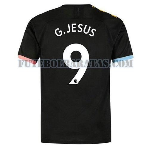 camisa g.jesus 9 manchester city 2019-2020 away - preto homens