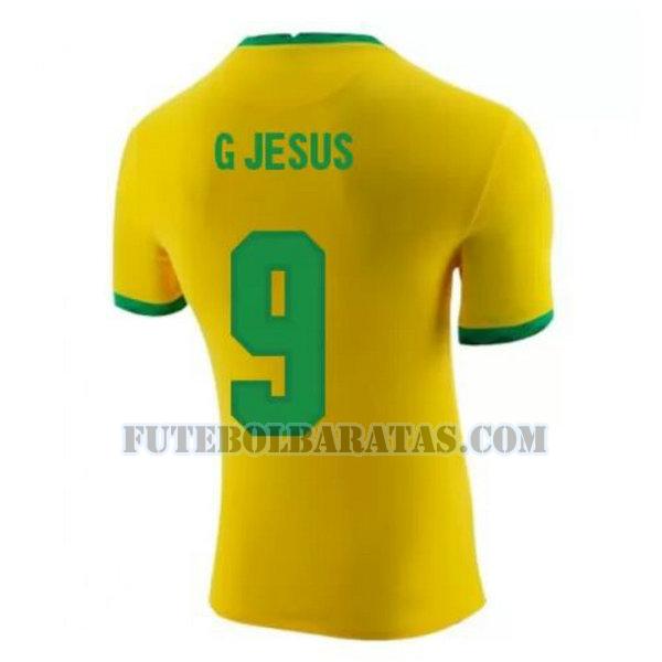 camisa g jesus 9 brasil 2020-2021 home - amarelo homens