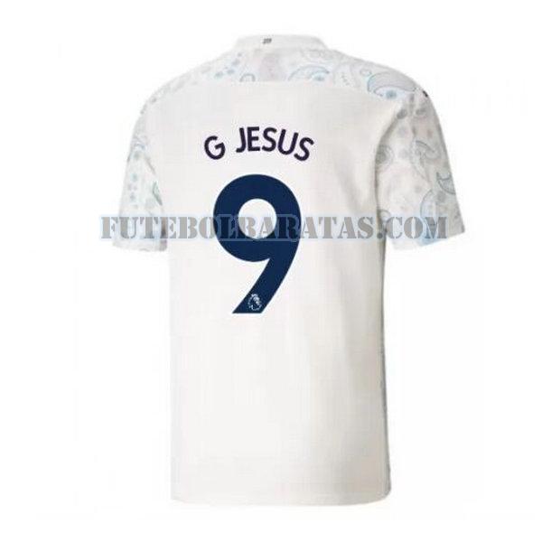 camisa g jesus 9 manchester city 2020-2021 third - branco homens