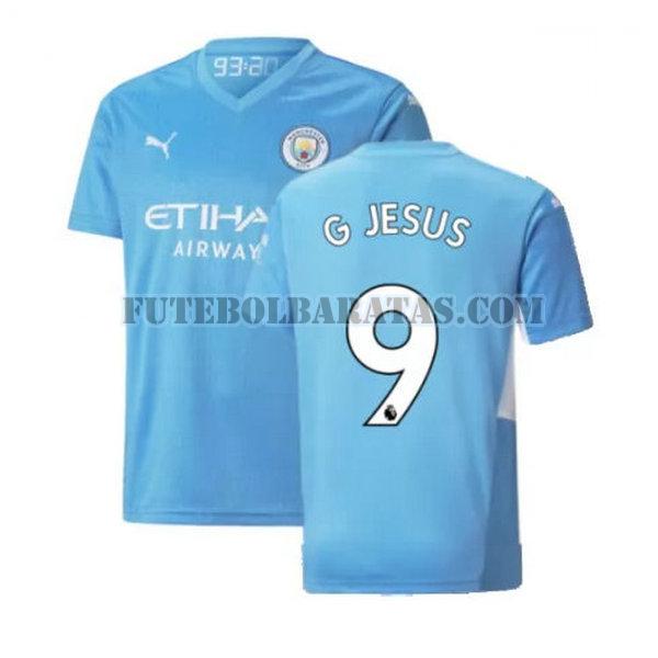camisa g jesus 9 manchester city 2021 2022 home - azul homens