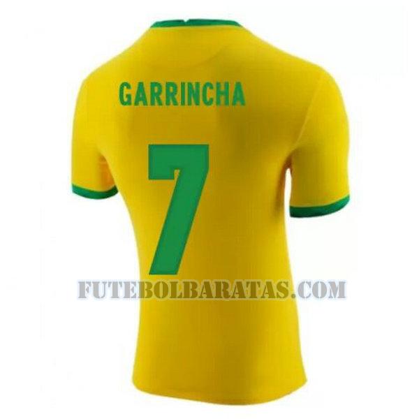 camisa garrincha 7 brasil 2020-2021 home - amarelo homens