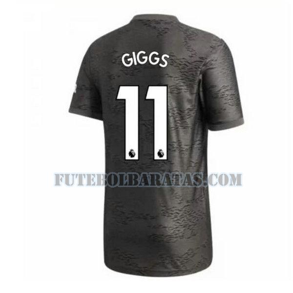 camisa giggs 11 manchester united 2020-2021 away - preto homens