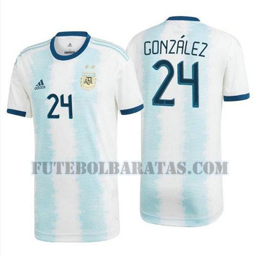 camisa gonzalez 24 argentina 2020 home - branco homens