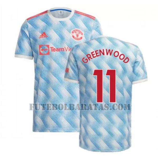 camisa greenwood 11 manchester united 2021 2022 away - azul homens