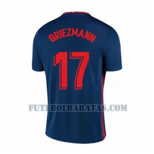 camisa griezmann 17 atlético madrid 2020-2021 away - azul homens