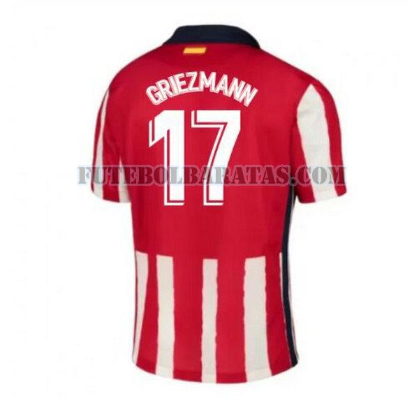 camisa griezmann 17 atlético madrid 2020-2021 home - vermelho homens