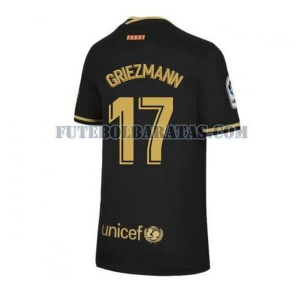 camisa griezmann 17 barcelona 2020-2021 away - preto homens