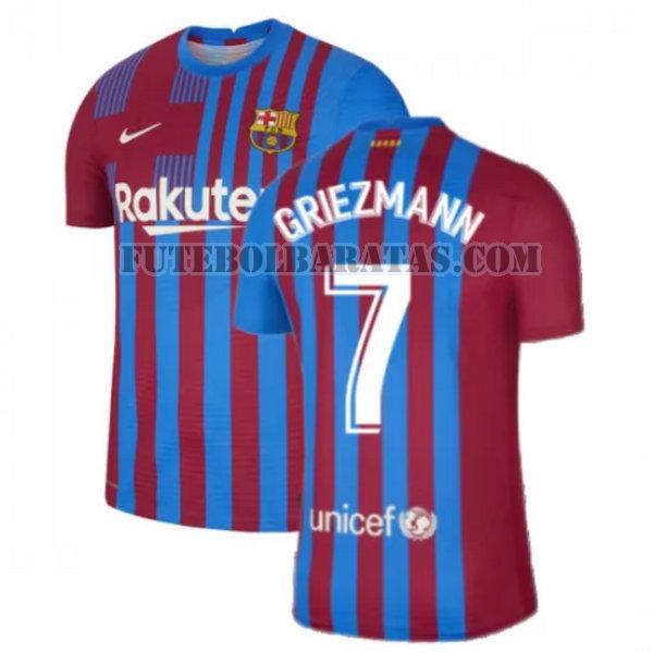 camisa griezmann 7 barcelona 2021 2022 home - vermelho branco homens