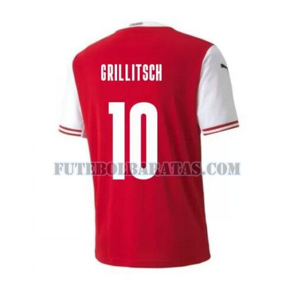 camisa grillitsch 10 Áustria 2021 home - vermelho homens