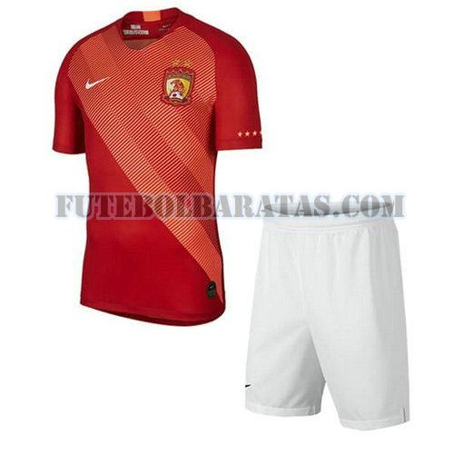 camisa guangzhou gz evergrande taobao 2019-2020 home - vermelho meninos