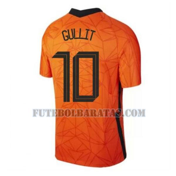 camisa gullit 10 holanda 2020 home - laranja homens