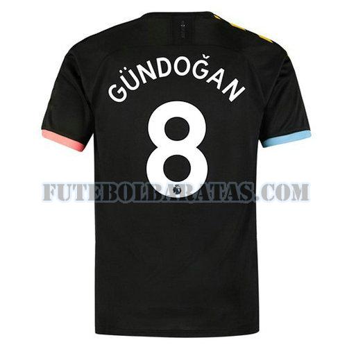 camisa gundogan 8 manchester city 2019-2020 away - preto homens
