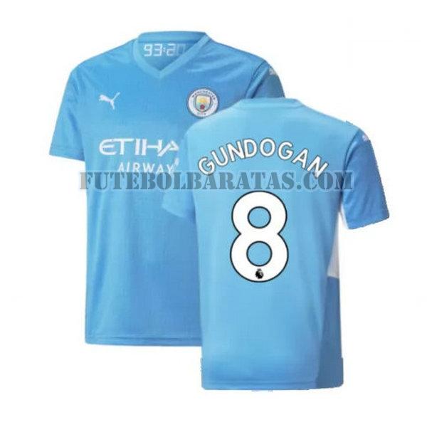 camisa gundogan 8 manchester city 2021 2022 home - azul homens