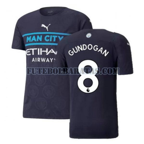 camisa gundogan 8 manchester city 2021 2022 third - preto homens