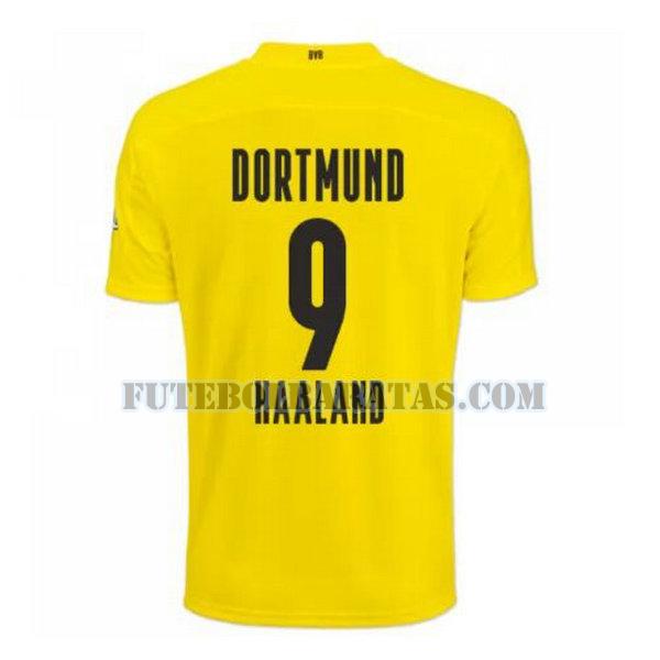 camisa haaland 9 borussia dortmund 2020-2021 home - amarelo homens