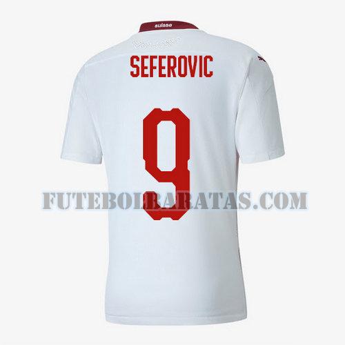 camisa haris seferovic 9 suíça 2020 away - branco homens