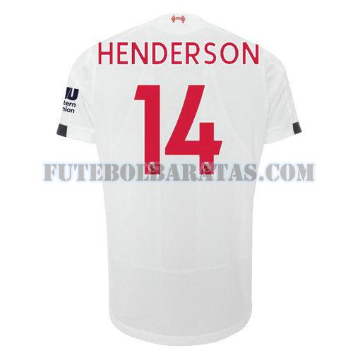 camisa henderson 14 liverpool 2019-2020 away - branco homens