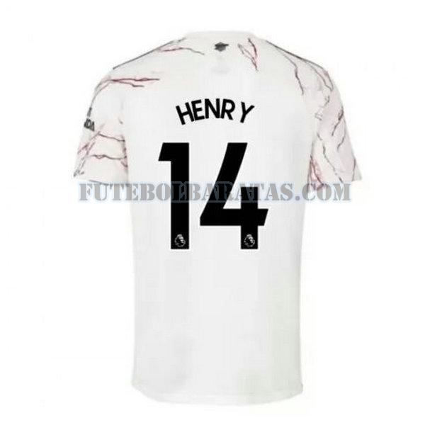 camisa henry 14 arsenal 2020-2021 away - branco homens