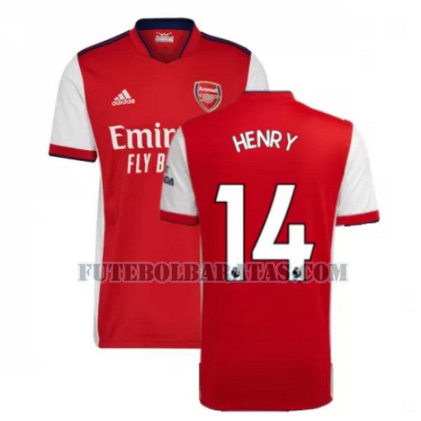 camisa henry 14 arsenal 2021 2022 home - vermelho homens