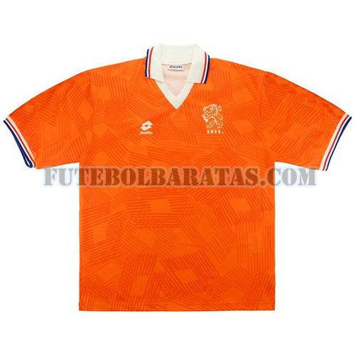 camisa holanda 1991 1992 home - laranja homens
