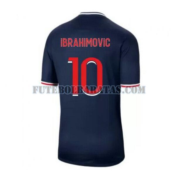 camisa ibrahimovic 10 paris saint-germain 2020-2021 home - azul homens