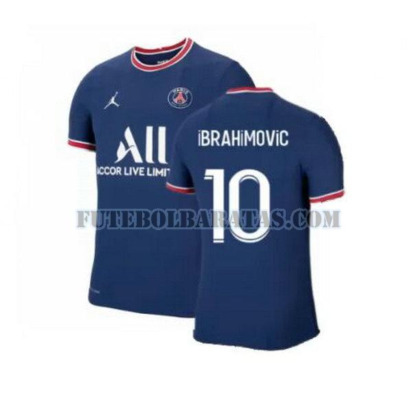 camisa ibrahimovic 10 paris saint-germain 2021 2022 home - azul homens