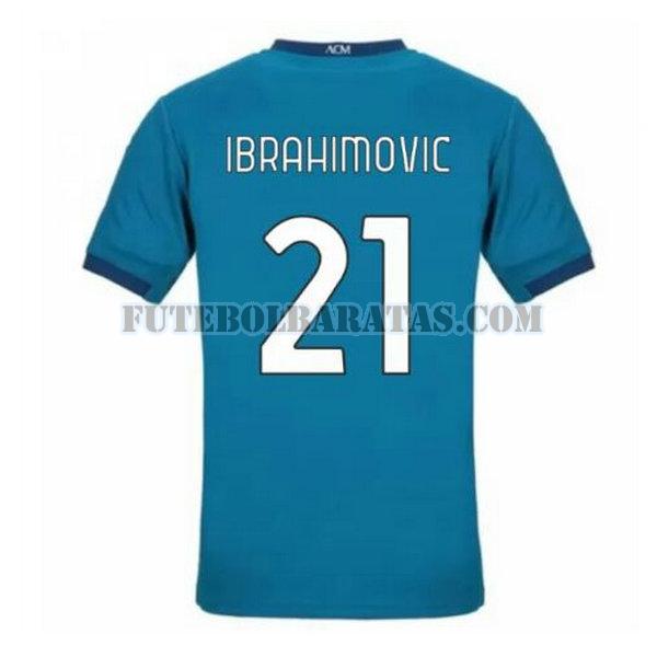 camisa ibrahimovic 21 ac milan 2020-2021 third - azul homens