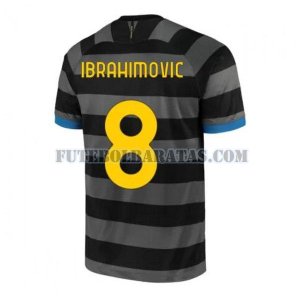 camisa ibrahimovic 8 inter de milão 2020-2021 third - cinza homens