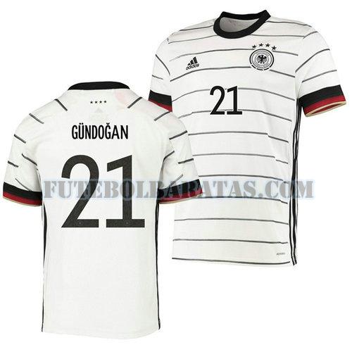 camisa ilkay gundogan 21 alemanha 2020 home - branco homens