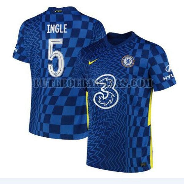 camisa ingle 5 chelsea 2021 2022 home - azul homens