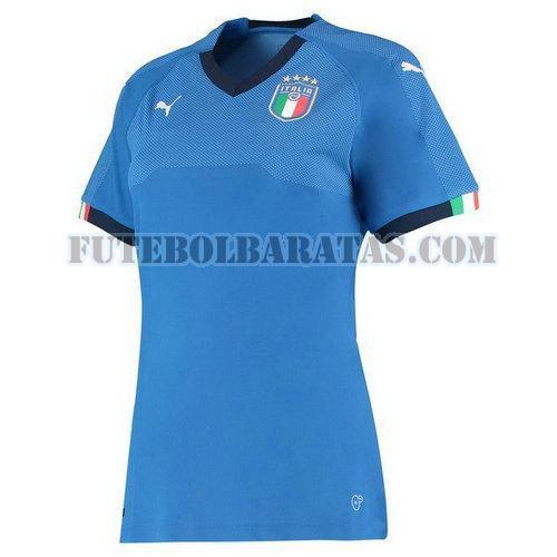 camisa itália 2018 home - azul mulheres