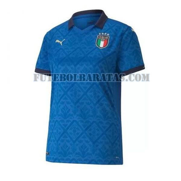 camisa itália 2021 home - azul mulheres
