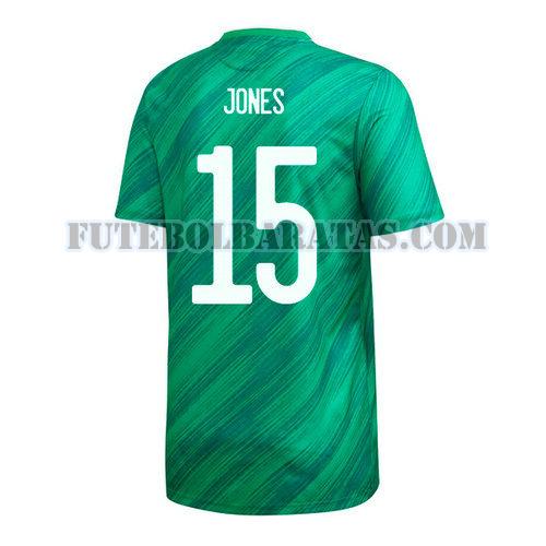 camisa jordan jones 15 irlanda do norte 2020 home - verde homens