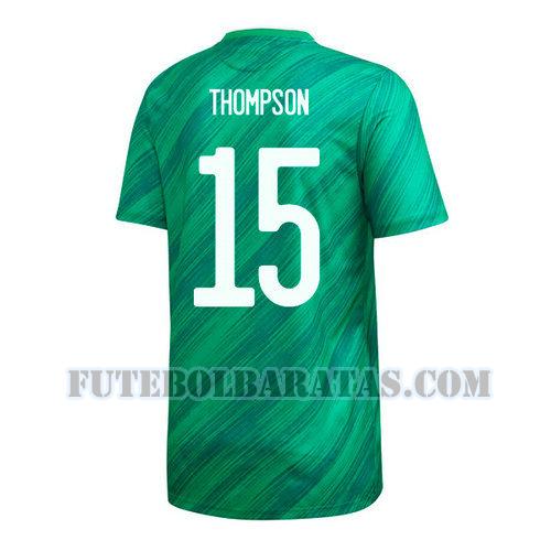 camisa jordan thompson 15 irlanda do norte 2020 home - verde homens