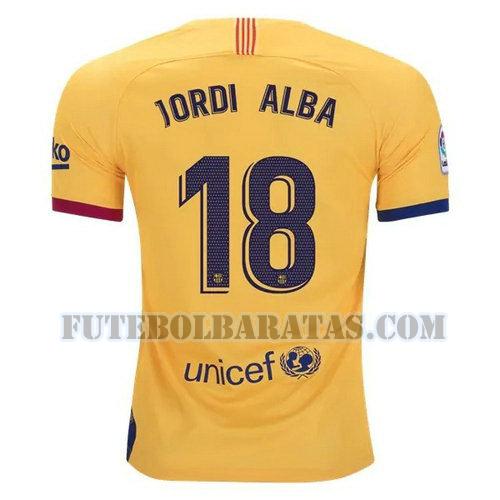camisa jordi alba 18 barcelona 2019-2020 away - amarelo homens