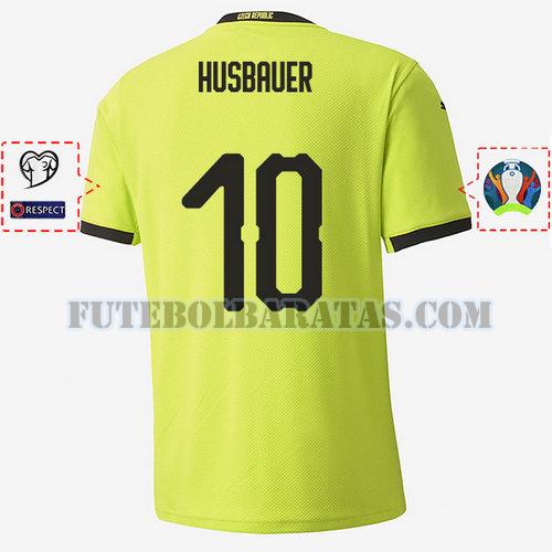 camisa josef husbauer 10 republica checa 2020 away - amarelo homens