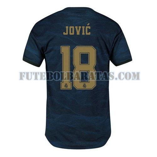 camisa jovic 18 real madrid 2019-2020 away - azul homens