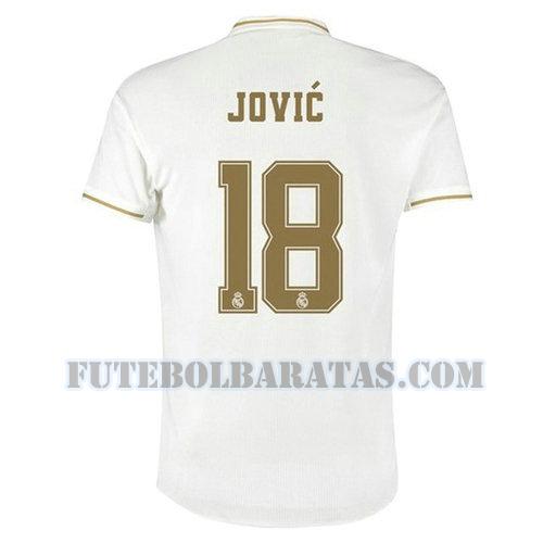 camisa jovic 18 real madrid 2019-2020 home - branco homens