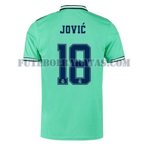 camisa jovic 18 real madrid 2019-2020 third - verde homens