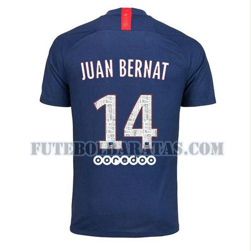 camisa juan bernat 14 paris saint-germain 2019-2020 home - azul homens