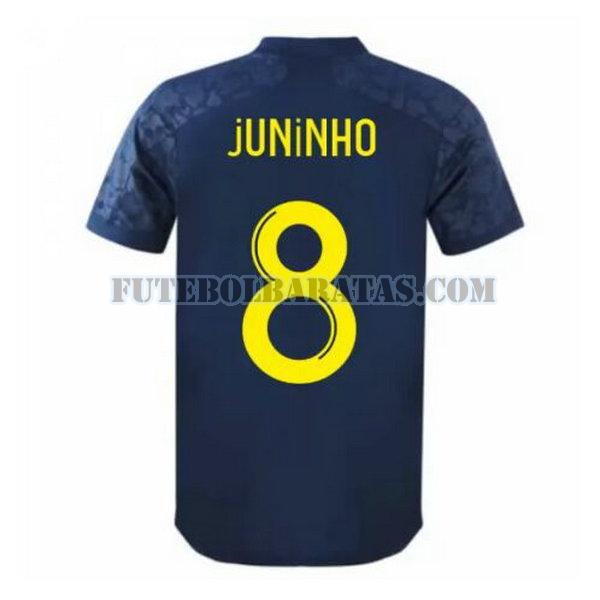 camisa juninho 8 lyon frança 2020-2021 third - azul homens