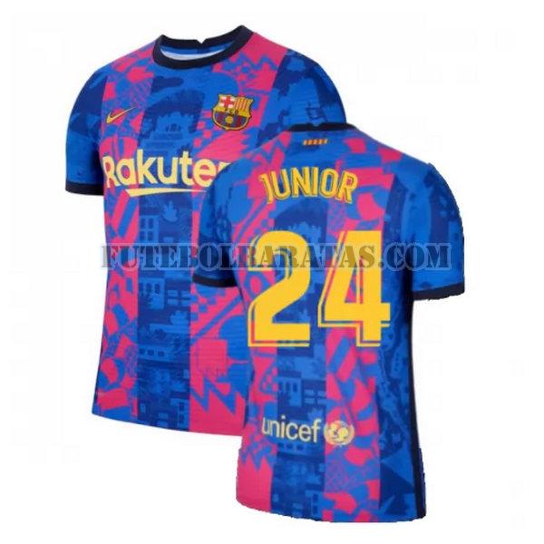 camisa junior 24 barcelona 2021 2022 third - azul vermelho homens