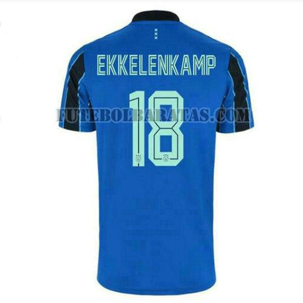 camisa jurgen ekkelenkamp 18 ajax amsterdam 2021 2022 away - azul homens