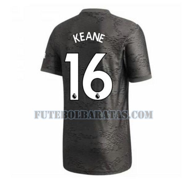 camisa keane 16 manchester united 2020-2021 away - preto homens