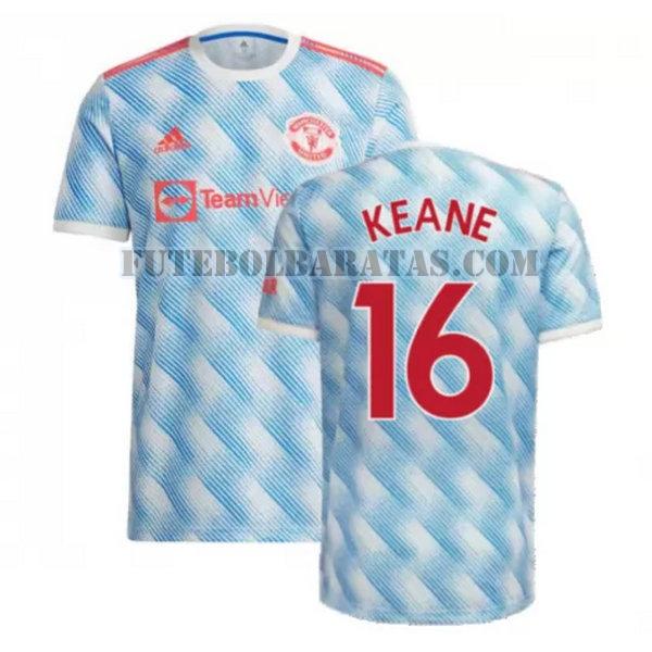 camisa keane 16 manchester united 2021 2022 away - azul homens