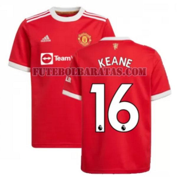 camisa keane 16 manchester united 2021 2022 home - vermelho homens