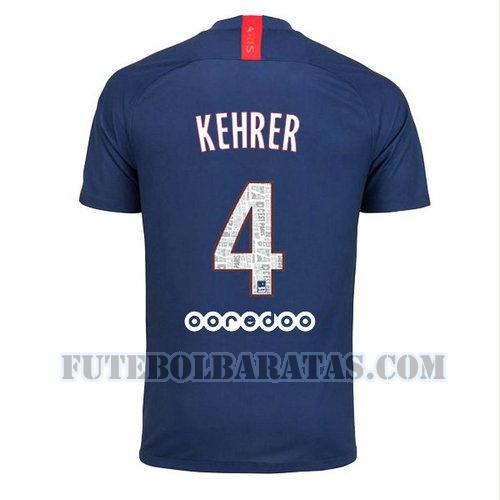 camisa kehrer 4 paris saint-germain 2019-2020 home - azul homens