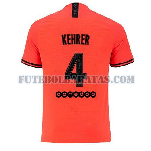 camisa kehrer 4 paris saint-germain jordan 2020 away - laranja homens