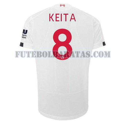 camisa keita 8 liverpool 2019-2020 away - branco homens